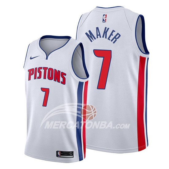 Maglia Detroit Pistons Thon Maker Association Bianco